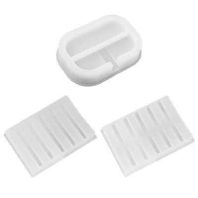 Ръчно изработена кутия за сапун Силиконова форма Сапунена тава Тава за отливане от смола Пръстени от епоксидна смола Държачи за чинии Смола за сапунена тава Форми