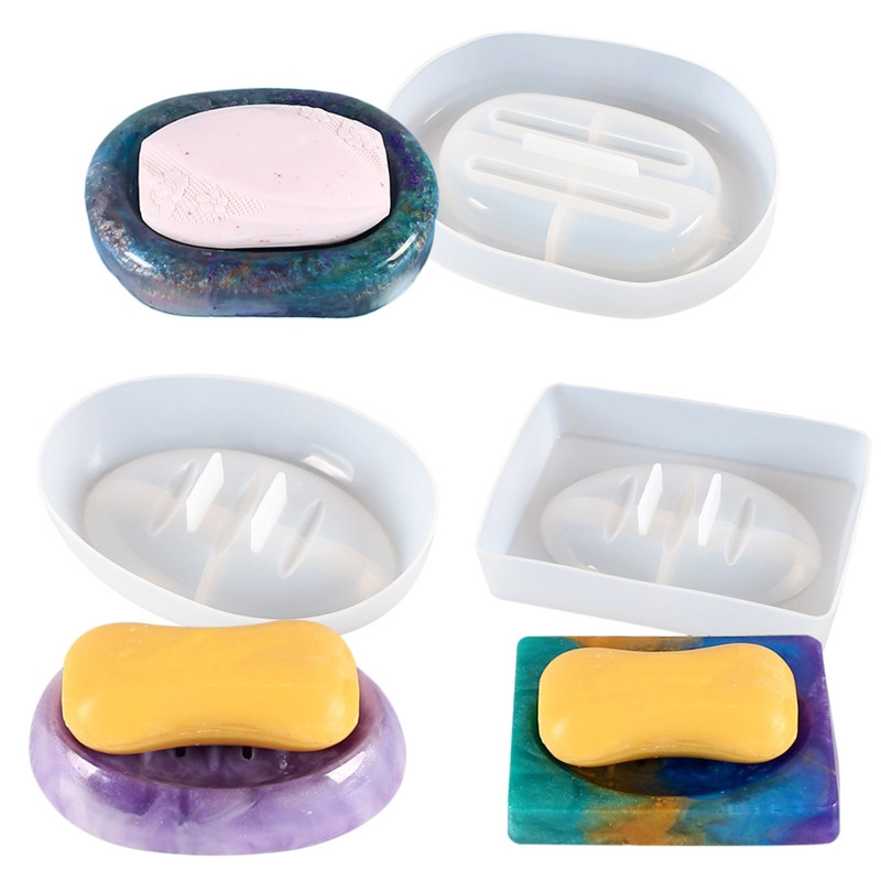 Ръчно изработена кутия за сапун Силиконова форма Сапунена тава Тава за отливане от смола Пръстени от епоксидна смола Държачи за чинии Смола за сапунена тава Форми