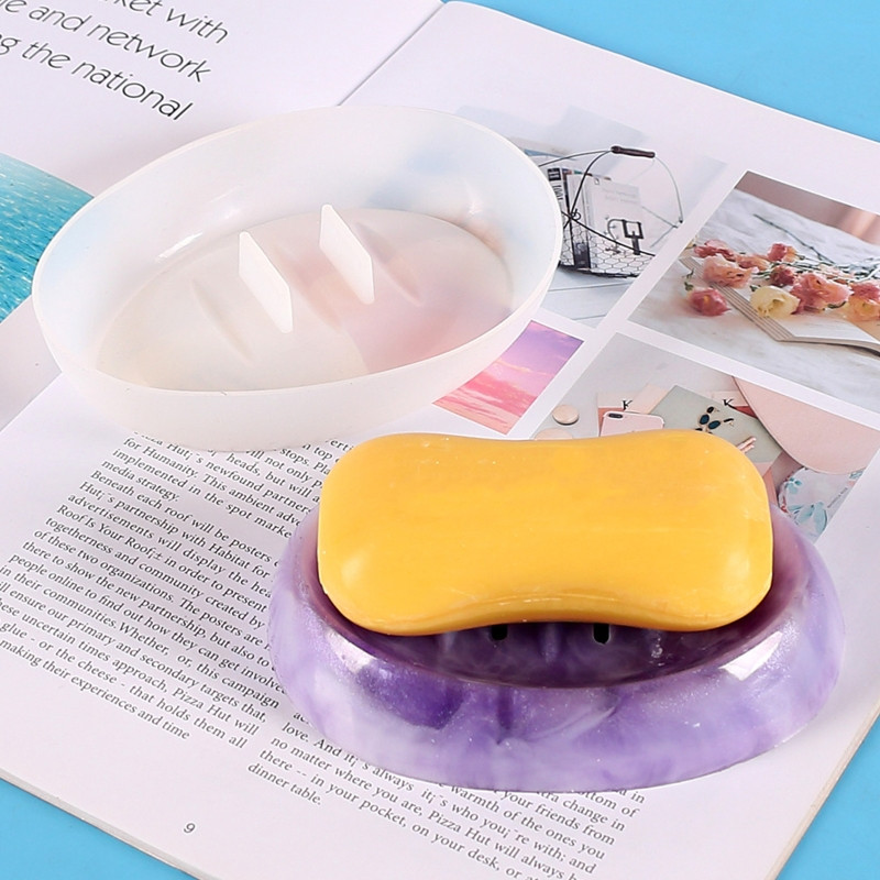 Ръчно изработена кутия за сапун Силиконова форма Сапунена тава Тава за отливане от смола Пръстени от епоксидна смола Държачи за чинии Смола за сапунена тава Форми