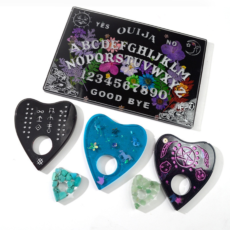 2db Ouija Board Planchette epoxigyanta formák gótikus ouija- társasjáték kulcstartó medál szilikon formák ékszer készítés barkácsolás