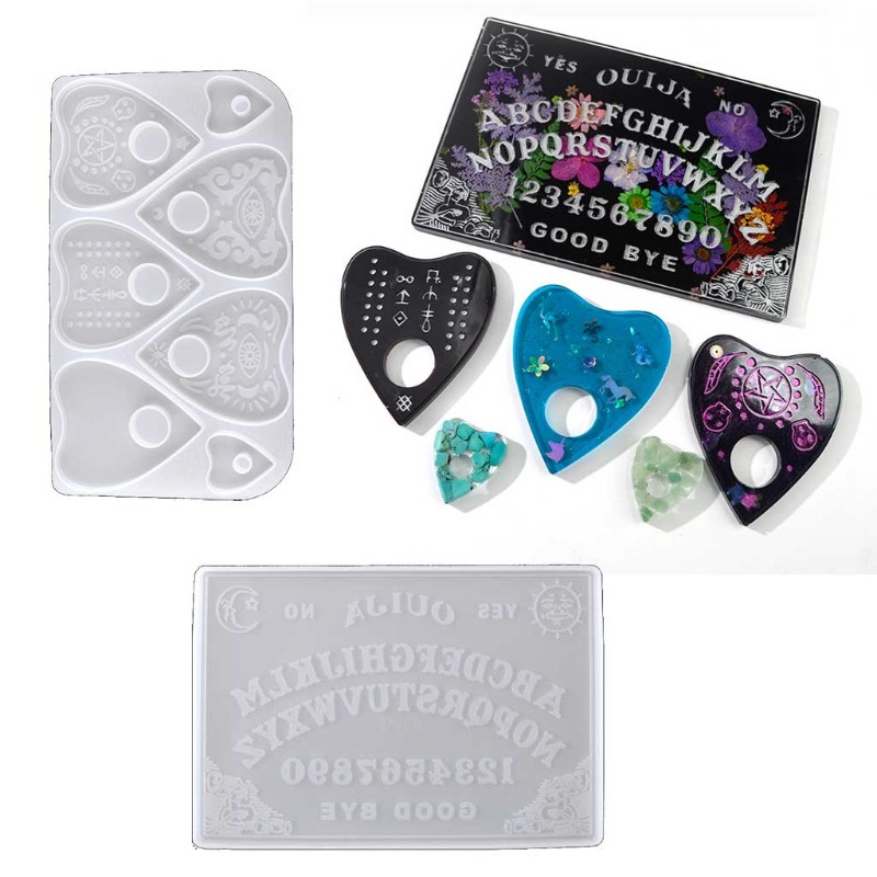 2db Ouija Board Planchette epoxigyanta formák gótikus ouija- társasjáték kulcstartó medál szilikon formák ékszer készítés barkácsolás