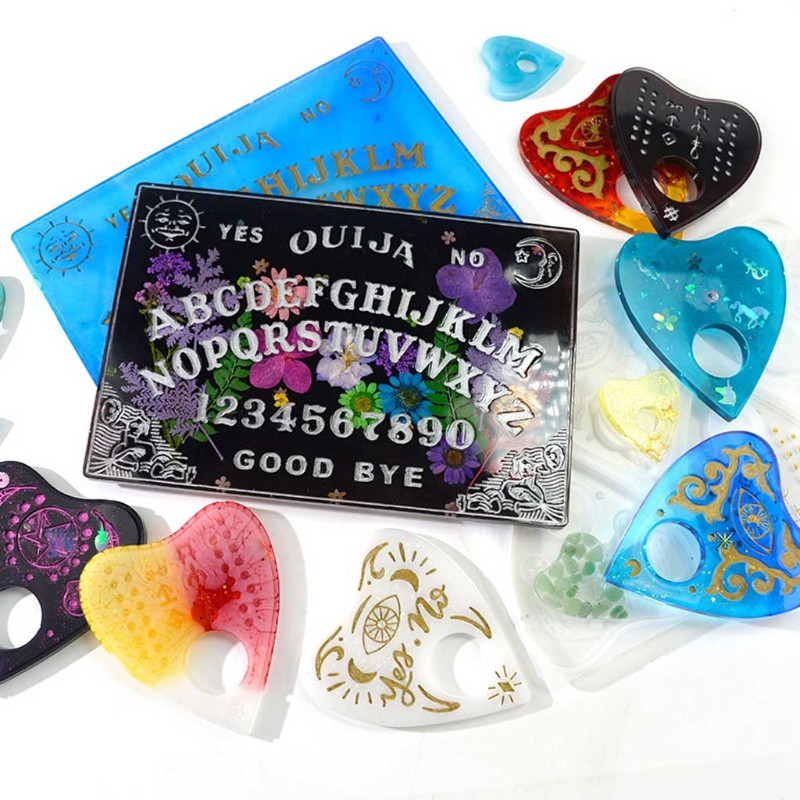 2db Ouija Board Planchette epoxigyanta formák gótikus ouija- társasjáték kulcstartó medál szilikon formák ékszer készítés barkácsolás