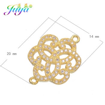 Juya DIY Fashion Jewelry Making Findings 2 Loops Creative Round Rose Flower Connectors Αξεσουάρ για βραχιόλι Σκουλαρίκι Χειροποίητο