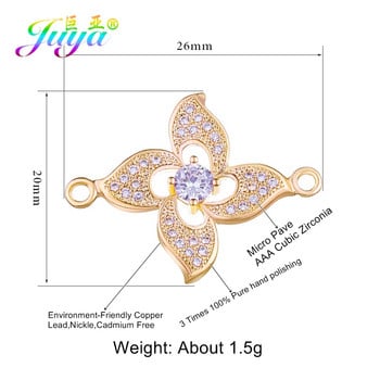 Juya DIY Fashion Jewelry Making Findings 2 Loops Creative Round Rose Flower Connectors Αξεσουάρ για βραχιόλι Σκουλαρίκι Χειροποίητο