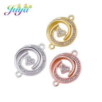 Juya DIY Fashion Jewelry Making Findings 2 Loops Creative Round Rose Flower Connectors Αξεσουάρ για βραχιόλι Σκουλαρίκι Χειροποίητο