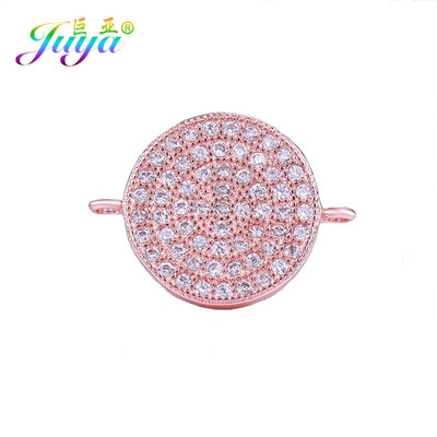 Juya DIY, bijuterii de modă, descoperiri, 2 bucle, creative, rotunde, flori de trandafir, conectori, accesorii pentru brățară, cercei, lucrați manual