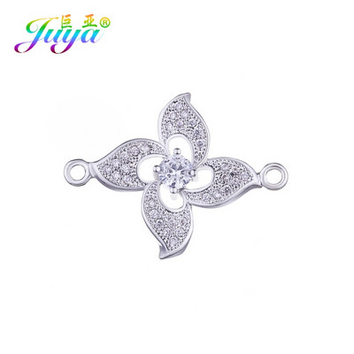 Juya DIY, bijuterii de modă, descoperiri, 2 bucle, creative, rotunde, flori de trandafir, conectori, accesorii pentru brățară, cercei, lucrați manual