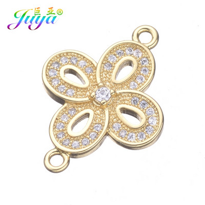 Juya DIY, bijuterii de modă, descoperiri, 2 bucle, creative, rotunde, flori de trandafir, conectori, accesorii pentru brățară, cercei, lucrați manual