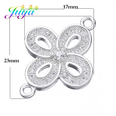 Juya DIY, bijuterii de modă, descoperiri, 2 bucle, creative, rotunde, flori de trandafir, conectori, accesorii pentru brățară, cercei, lucrați manual