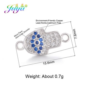 Juya Handmade Hamsa Hand Of Fatima Evil Eye Charms Σύνδεσμος Αξεσουάρ για γυναίκες Ανδρικά τουρκικά βραχιόλια κολιέ κατασκευή