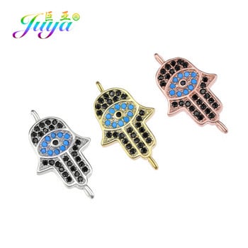 Juya Handmade Hamsa Hand Of Fatima Evil Eye Charms Σύνδεσμος Αξεσουάρ για γυναίκες Ανδρικά τουρκικά βραχιόλια κολιέ κατασκευή