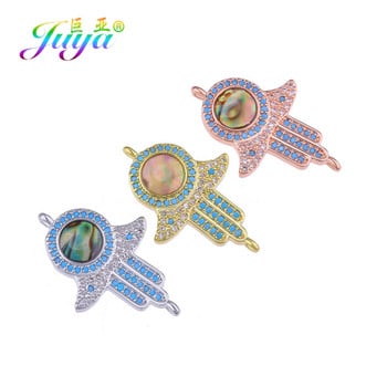 Juya Handmade Hamsa Hand Of Fatima Evil Eye Charms Σύνδεσμος Αξεσουάρ για γυναίκες Ανδρικά τουρκικά βραχιόλια κολιέ κατασκευή