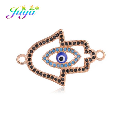 Juya Handmade Hamsa Hand Of Fatima Evil Eye Charms Csatlakozó Kiegészítők Női Férfi Török karkötők Nyaklánc készítés