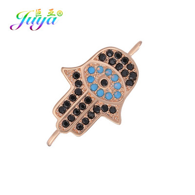 Juya Handmade Hamsa Hand Of Fatima Evil Eye Charms Csatlakozó Kiegészítők Női Férfi Török karkötők Nyaklánc készítés