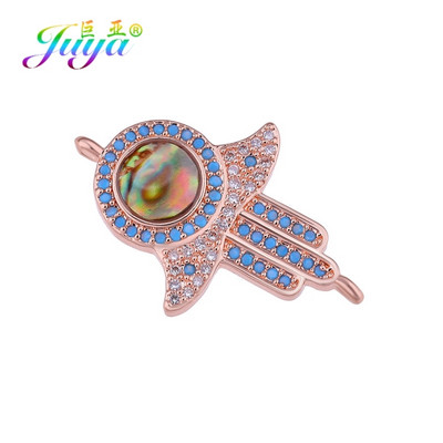 Juya Handmade Hamsa Hand Of Fatima Evil Eye Charms Csatlakozó Kiegészítők Női Férfi Török karkötők Nyaklánc készítés