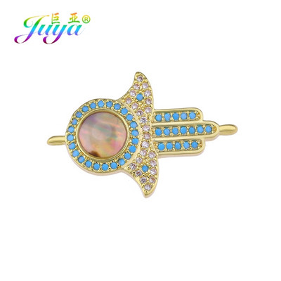 Juya Handmade Hamsa Hand Of Fatima Evil Eye Charms Csatlakozó Kiegészítők Női Férfi Török karkötők Nyaklánc készítés