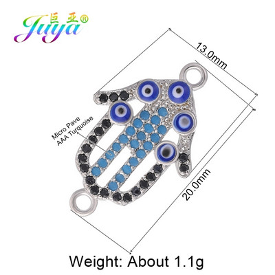 Juya Handmade Hamsa Hand Of Fatima Evil Eye Charms Csatlakozó Kiegészítők Női Férfi Török karkötők Nyaklánc készítés