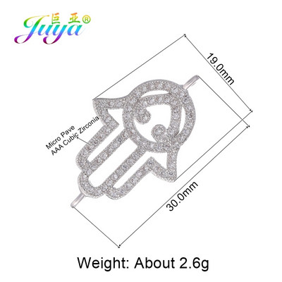 Juya Handmade Hamsa Hand Of Fatima Evil Eye Charms Csatlakozó Kiegészítők Női Férfi Török karkötők Nyaklánc készítés