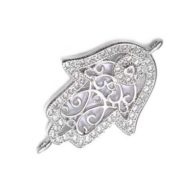 Juya Handmade Hamsa Hand Of Fatima Evil Eye Charms Csatlakozó Kiegészítők Női Férfi Török karkötők Nyaklánc készítés