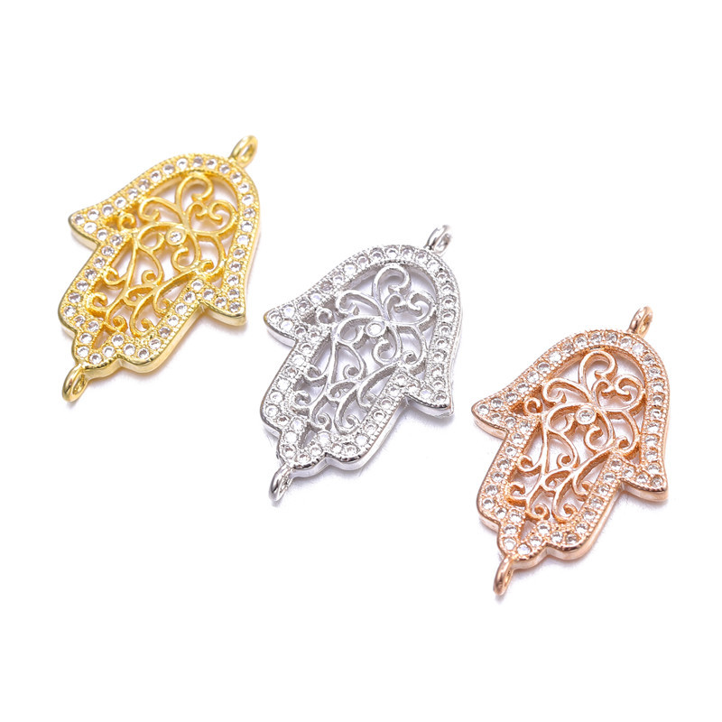Juya Handmade Hamsa Hand Of Fatima Evil Eye Charms Csatlakozó Kiegészítők Női Férfi Török karkötők Nyaklánc készítés
