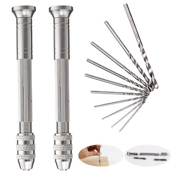 Jewelry Craft Hand Pin Hole Drill Rotary Jewelers Burs Drilling Chuck Clamp 0,5-3,2mm Mini Precise Hand Twist Drill Drill Screw DIY