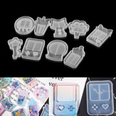 Kawaii Shaker szilikon forma UV epoxigyanta formák játékkonzol Cat Paw Star barkácsolás kulcstartó medál ékszer készítési kellékeihez
