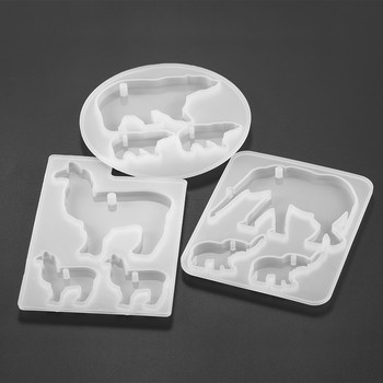 1 τεμ Animals UV Resin Mold Silicone Elephant Alpaca Polar Bear Pendant Key Chain Epoxy Resin Mold For DIY Jewelry Making Tool