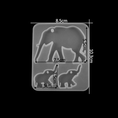 1db Animals UV gyanta szilikon forma elefánt Alpaka jegesmedve függő kulcstartó epoxigyanta forma barkács ékszerkészítő eszközhöz