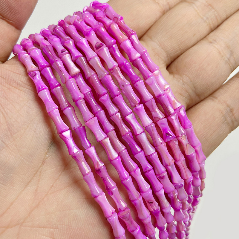 Bambusov zglob u obliku školjke Perle prirodne slatkovodne školjke Perle obojene ruže od sedefa Perle za ljeto Nakit Dodaci DIY