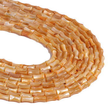 Fashion Natural Shell Bead 4X8mm Κίτρινο σε σχήμα μπαμπού Βαμμένες χάντρες Mother of Pearl για κοσμήματα κατασκευής DIY αξεσουάρ 14\