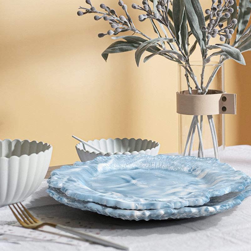 Направи си сам Кристално огледало Силиконова форма Неправилна чиния с плодове Тава за съдове Чаша Мат Форми за отливане Декорация на дома Занаятчийски смола Арт мухъл