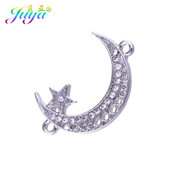 Προμήθειες κατασκευής κοσμημάτων Juya DIY Allah Crescent Moon Star Connector Αξεσουάρ για χειροποίητα μουσουλμανικά κοσμήματα Qamis