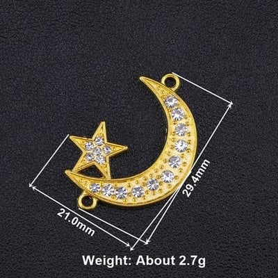 Προμήθειες κατασκευής κοσμημάτων Juya DIY Allah Crescent Moon Star Connector Αξεσουάρ για χειροποίητα μουσουλμανικά κοσμήματα Qamis