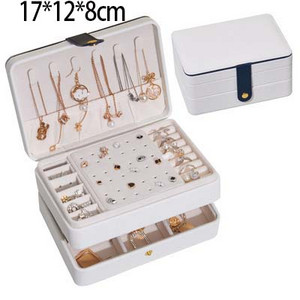 Dvisluoksnė aksominė papuošalų dėžutė Didelės talpos odinė Europos papuošalų laikymo dėžutė Didelė erdvi papuošalų laikiklio dovanų dėžutė