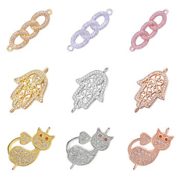 Juya Micro Pave Zircon Jewelry Findings Butterfly Dragon Hamsa Fatima Charms For DIY Talisman Charms Κοσμήματα κατασκευής αξεσουάρ