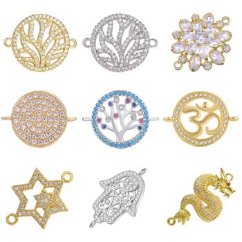 Juya Micro Pave Zircon Jewelry Findings Butterfly Dragon Hamsa Fatima Charms For DIY Talisman Charms Κοσμήματα κατασκευής αξεσουάρ