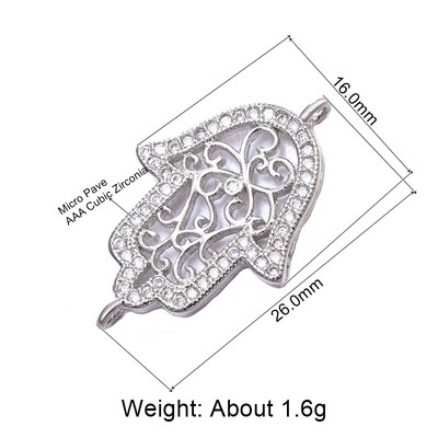 Juya Micro Pave cirkon ékszerleletek Pillangósárkány Hamsa Fatima varázslatok barkácsoláshoz talizmán bűbájok ékszerkészítési kiegészítők