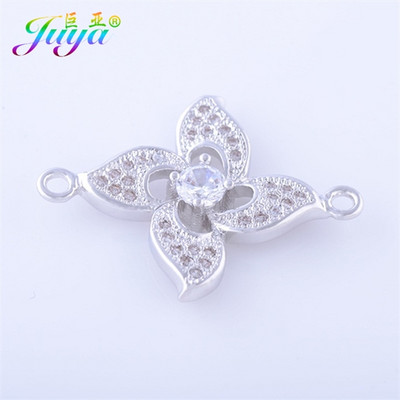 Kézzel készített ékszer-alkatrészek kellékek Arany/rózsa arany virág csatlakozó varázslat nőknek karkötő nyaklánc fülbevaló barkács készítés