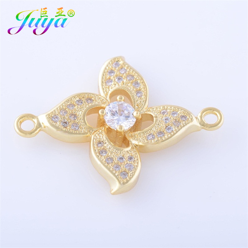 Kézzel készített ékszer-alkatrészek kellékek Arany/rózsa arany virág csatlakozó varázslat nőknek karkötő nyaklánc fülbevaló barkács készítés