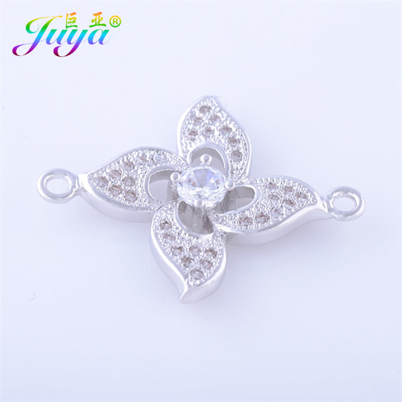 Kézzel készített ékszer-alkatrészek kellékek Arany/rózsa arany virág csatlakozó varázslat nőknek karkötő nyaklánc fülbevaló barkács készítés