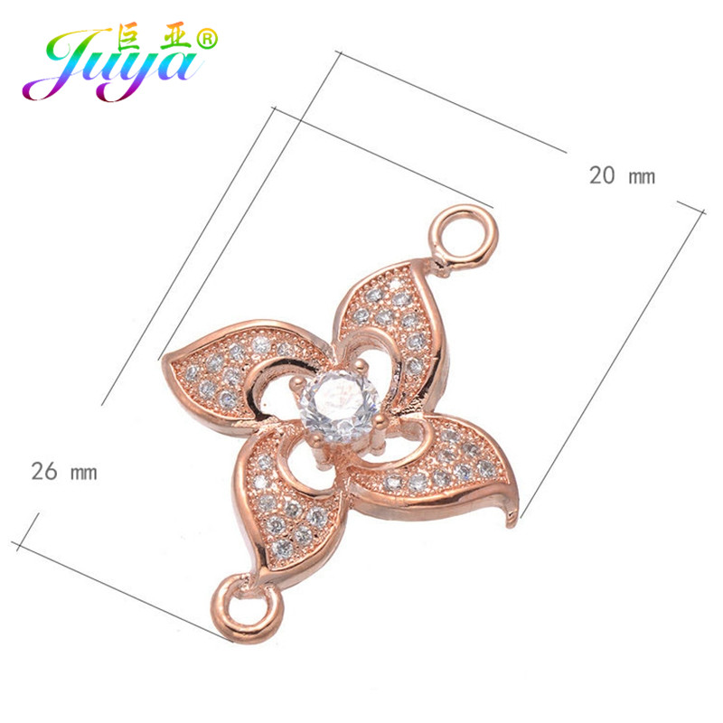 Kézzel készített ékszer-alkatrészek kellékek Arany/rózsa arany virág csatlakozó varázslat nőknek karkötő nyaklánc fülbevaló barkács készítés