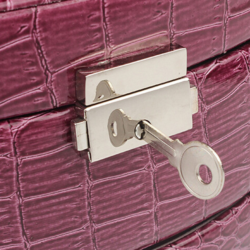 Moterų 3 sluoksnių papuošalų dėžutės makiažo organizatorius veidrodinis laikymo konteineris, dėklas, papuošalų ekranas / papuošalų laikiklis / kosmetikos priemonė