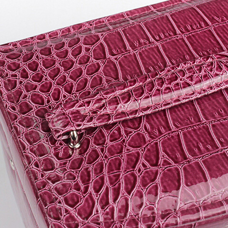 Moterų 3 sluoksnių papuošalų dėžutės makiažo organizatorius veidrodinis laikymo konteineris, dėklas, papuošalų ekranas / papuošalų laikiklis / kosmetikos priemonė