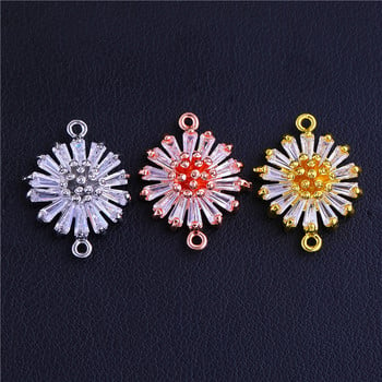 Handmade Earring Findings Supplies Χρυσό/ροζ χρυσό Κοσμήματα Flower Charm Connector Αξεσουάρ για γυναίκες Κατασκευή κοσμημάτων DIY