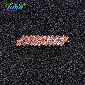 Cubic Zirconia Jewelry Components Χρυσό/Ροζ χρυσό Χάλκινο Long Charm Connectors Αξεσουάρ για Γυναικεία Βραχιόλια Κολιέ Κατασκευή DIY