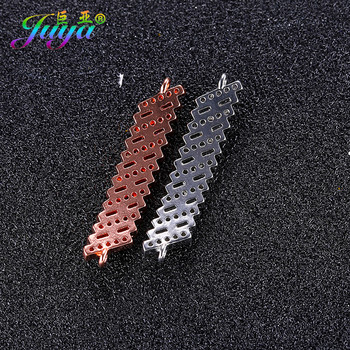 Cubic Zirconia Jewelry Components Χρυσό/Ροζ χρυσό Χάλκινο Long Charm Connectors Αξεσουάρ για Γυναικεία Βραχιόλια Κολιέ Κατασκευή DIY