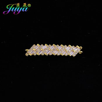 Cubic Zirconia Jewelry Components Χρυσό/Ροζ χρυσό Χάλκινο Long Charm Connectors Αξεσουάρ για Γυναικεία Βραχιόλια Κολιέ Κατασκευή DIY