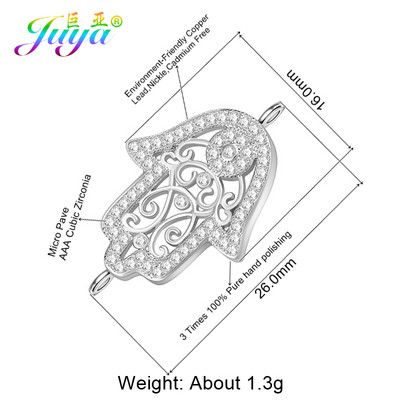 Juya DIY kézzel készített török ékszerkészítési alkatrészek kellékek Micro Pave cirkon görög gonosz szem Hamsa Fatima kézi varázscsatlakozók