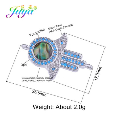 Juya DIY kézzel készített török ékszerkészítési alkatrészek kellékek Micro Pave cirkon görög gonosz szem Hamsa Fatima kézi varázscsatlakozók