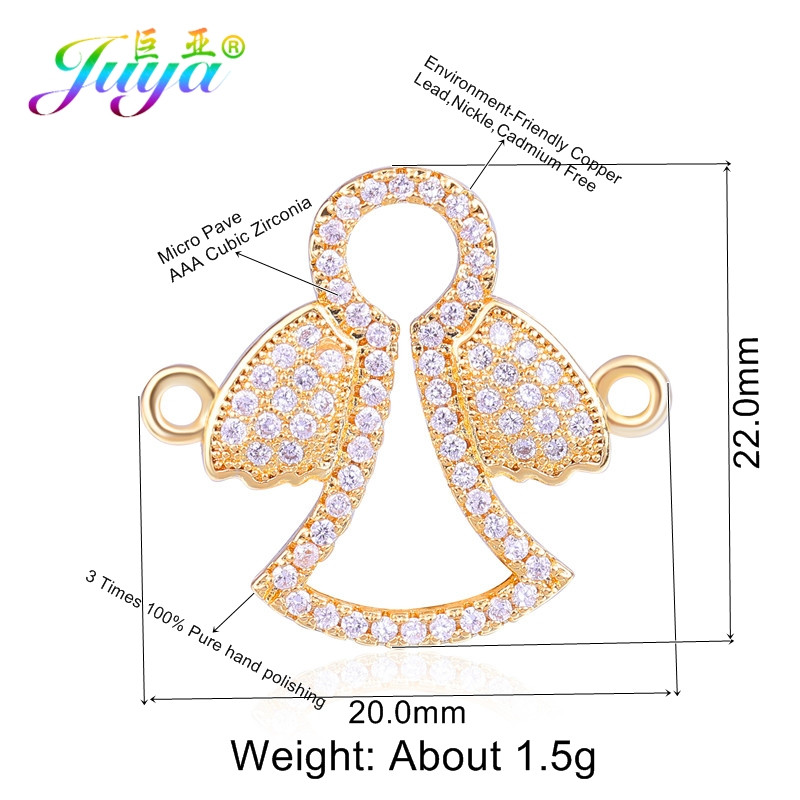 Juya DIY Κοσμήματα Εξαρτήματα Χειροποίητα Γούρια Mama Girl Angel Connectors Αξεσουάρ για βραχιόλι Υλικό κατασκευής κολιέ
